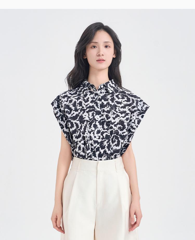 Collar tied waistband slimming shirt for women in the summer of 2026, featuring a single breasted collar and a trendy commuting top
