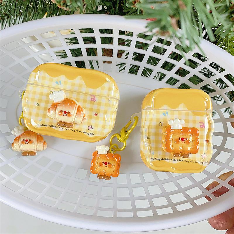 Koreanisches Niedliches 3D-Hamburger-Karomuster-Kopfhörerhülle Für Airpods 4 3 2 Pro 3 Abdeckung mit Anhänger Silikon-Headset-Schutzhüllen Funda