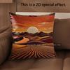 2D Sunset Desert Landscape Throw Pillow Covers Pattern Cushion Cover Suitable For Sofa Bedroom Car Pillow Cover
