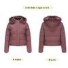 Cappotto Caldo in Cotone Autunno Inverno per Donna Stile Corto con Velluto Interno Manica Lunga con Cappuccio Staccabile
