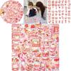 50 Cartoon Pink Snack Doodle Stickers Personalize Your Guitar Notebook And Suitcase With Waterproof Diy Decor