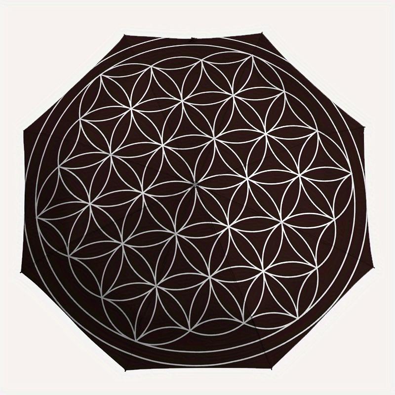 Flower of Life - Sacred Geometry, Cars, or Any Smooth Surface!Umbrella, Portable 3-Fold Umbrella for Men & Women,Christmas Gift ES67
