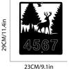 Metal Deer Address Sign, Personalized House Numbers, Rustic Cabin Decor, Entryway Wall Art, Metal Home Sign