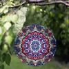 2D Spinning Metal Wind Chime Colorful Hanging Decor for Garden Window Yard Outdoor Decoration Rotating Mandala Art Wind Spinner