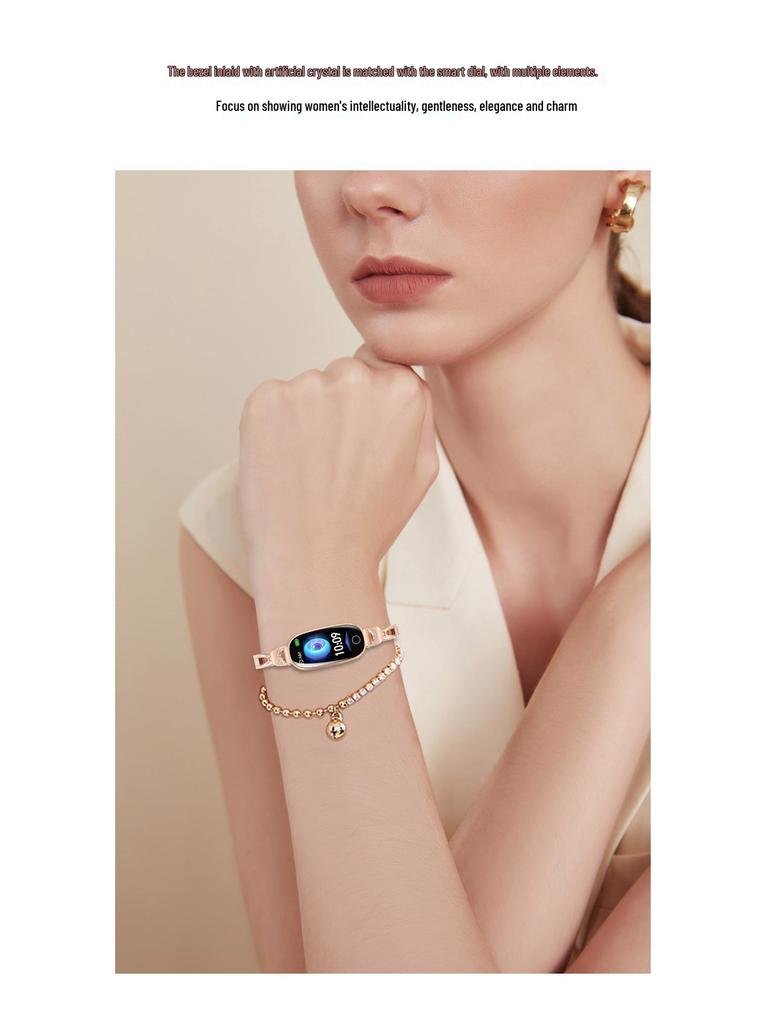 F81 Women's Smartwatch: Glucose, Blood Pressure, Heart Rate, Temperature Monitor with Pedometer & Call Alerts