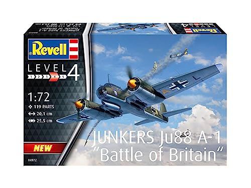 Revell 1/72 scale German Air Force Junkers Ju88A-1 Battle of Britain plastic model kit 04972