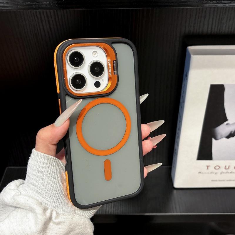 Luxury Magnetic Transparent Lens Protector Holder Case For iPhone 16 15 14 Plus 13 12 11 Pro Max Magsafe Wireless Charge Cover