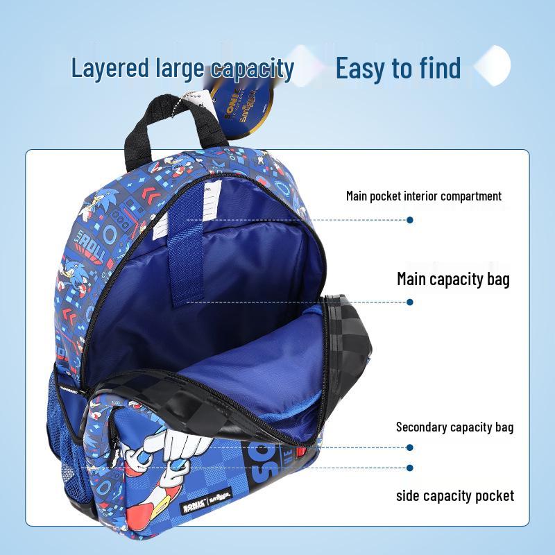 Sonic Kinder Wasserdichter Reise Rucksack: Multifunktional, Trendig, Perfekt für Ausflüge in die Jungen-Grundschule