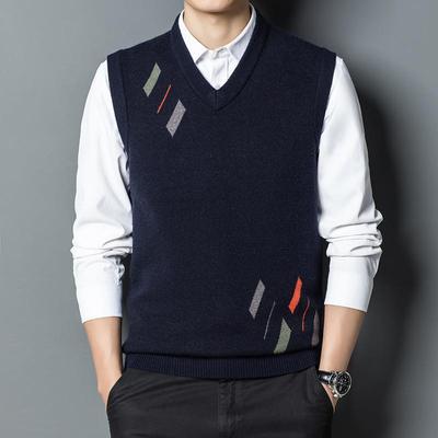 Ανδρικό Φθινοπωρινό και Χειμερινό Αμάνικο Κασμιρέ Γιλέκο Εξωτερικής Χρήσης Μπλούζα Πουλόβερ Γιλέκο Πλεκτό Μαλλί Βασική Μπλούζα