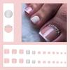 24 Pcs Glossy Toe Nails Red Shiny Glitter False Nails With  Artificial Manicure Reusable Fake Nails For Women