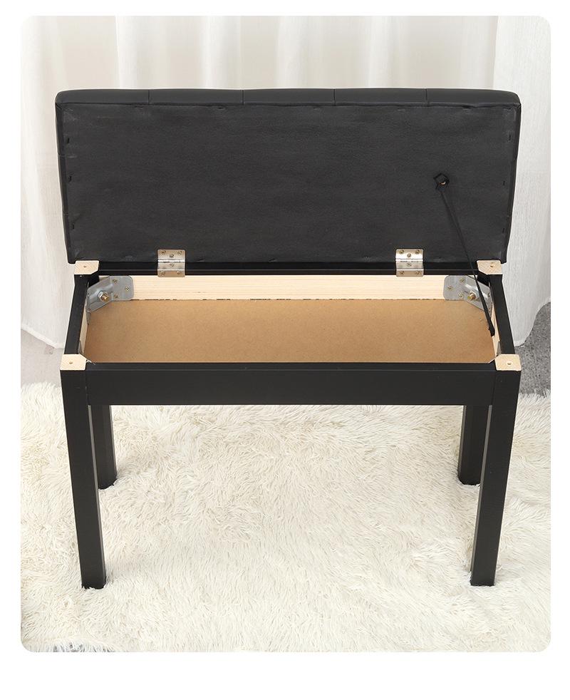 Doppelklavierbank für Keyboard & Guzheng - Massivholz, Höhenverstellbar, für Kinder & Erwachsene