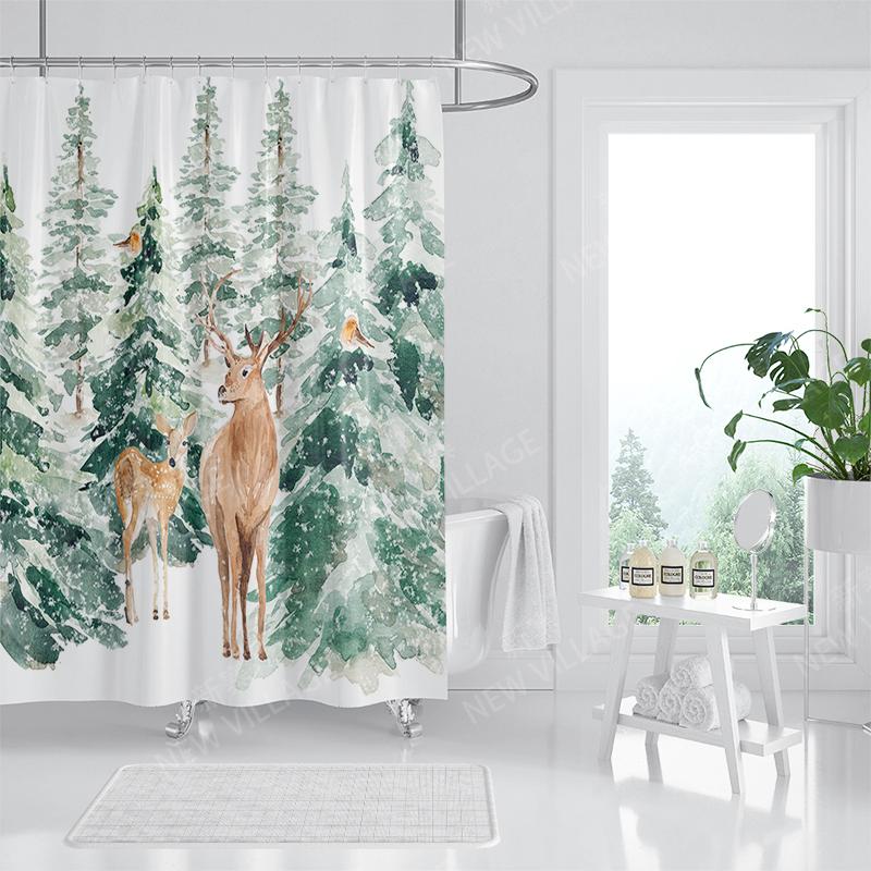 Бытовая водонепроницаемая тканевая домашняя занавеска для душа — фото 10