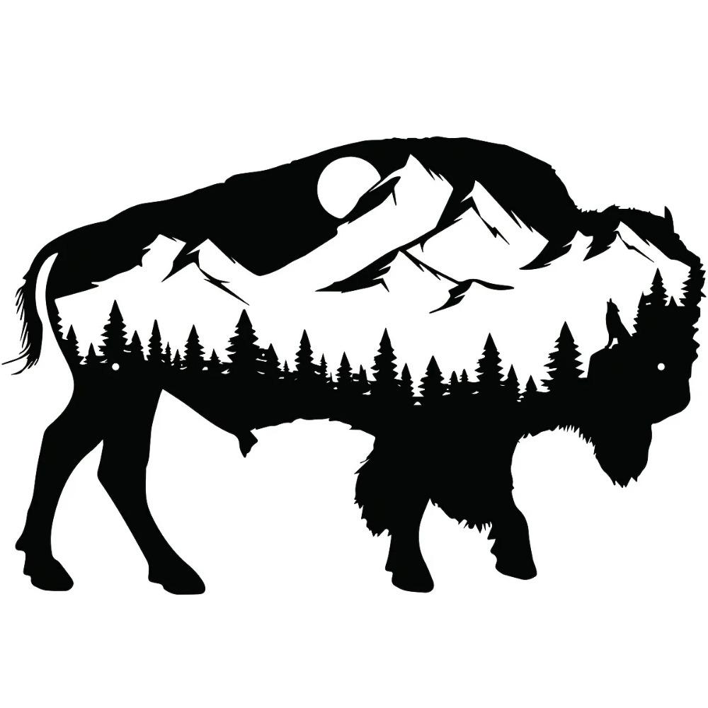Wild Cow Metal Wall Art Decor - Wildlife Sign Ornament for Bedroom, Living Room, Farmhouse, Garden, and Halloween Room Decor