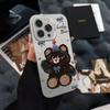 The new cute bear is suitable for iphone17 mobile phone case Apple 15promax/16 anti-drop 13pro12mini.