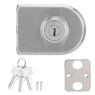 Stainless Iron Single Glass Door Lock Latch Semi‑Circular Home Office Security Accessory