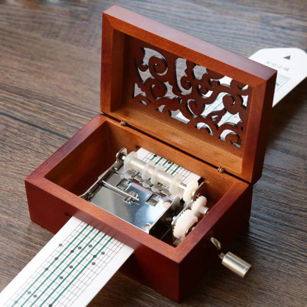 DIY Hand Crank Music Box Movement + Hole Puncher + 16 Songs 15 Blank Tapes