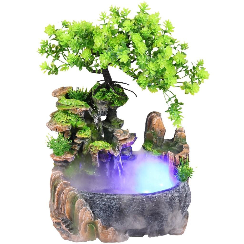 Desktop Fountain Office Home Tabletop Waterfall Decor Relaxation Meditation Creative Soft Lights Flowing Water Ornaments