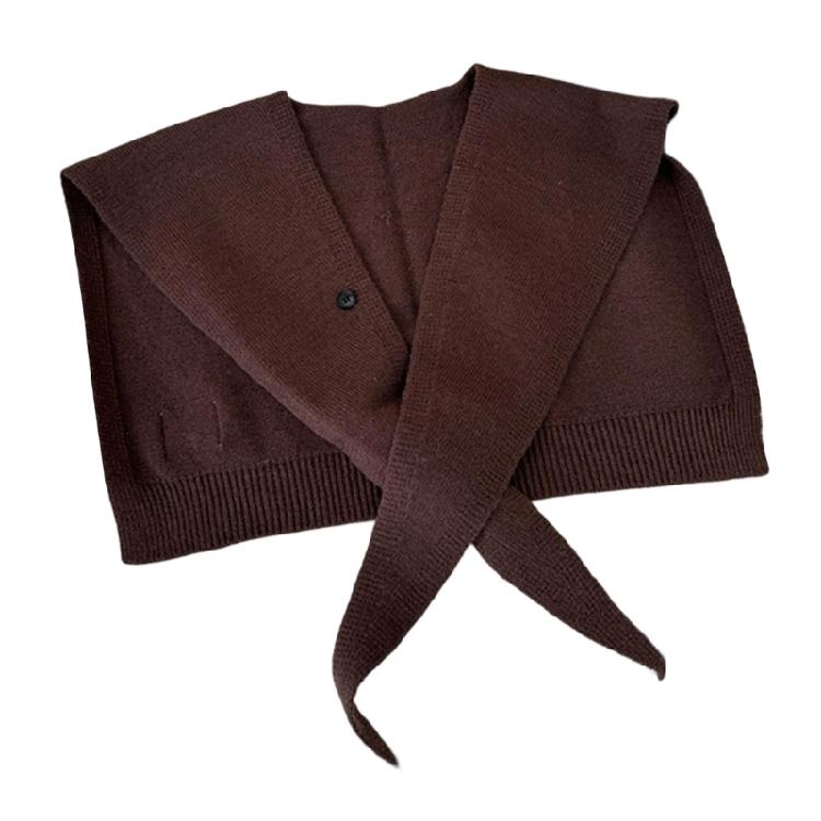 Stylish Cropped Shoulder Wrap Scarf Lightweight Polyester Shawl Elegant Women's False Collar Fashion Outerwear