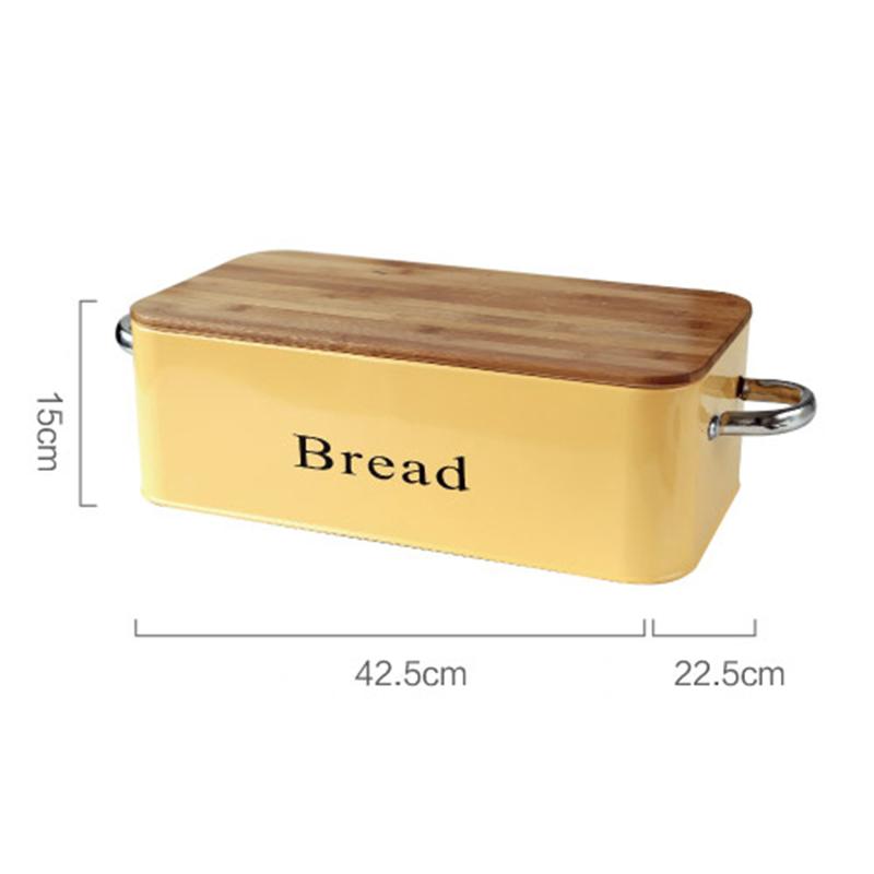 Übergroße französische Bambusabdeckung Binaurale Brotdose Groß Klein Lagerung Rechteckiger verzinkter Eisenbehälter Organizer