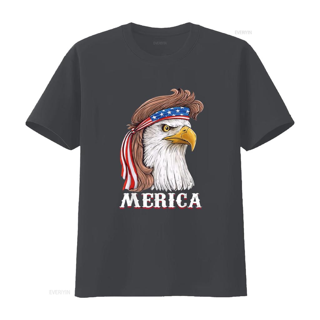 Eagle Mullet 4th Of July USA American Flag Merica T Shirt vintage Washed Unisex Top For Everyday Wear streetwear Slightly