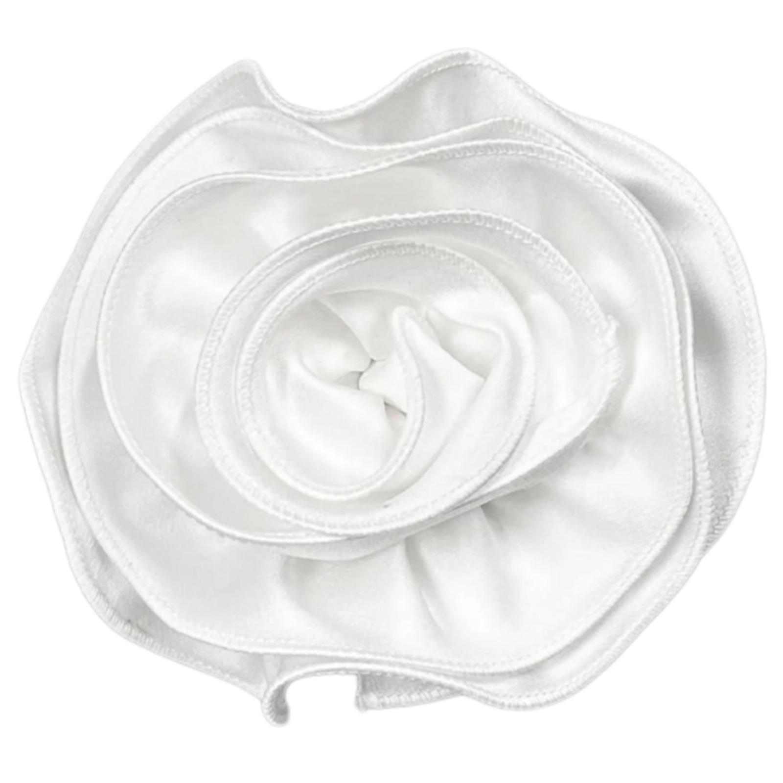 

Ручная работа Цветочные аппликации Брошь из шелковых цветов Ремесло Декор для танцевального костюма Большие 3D цветочные нашивки Швейное украшение для одежды белый