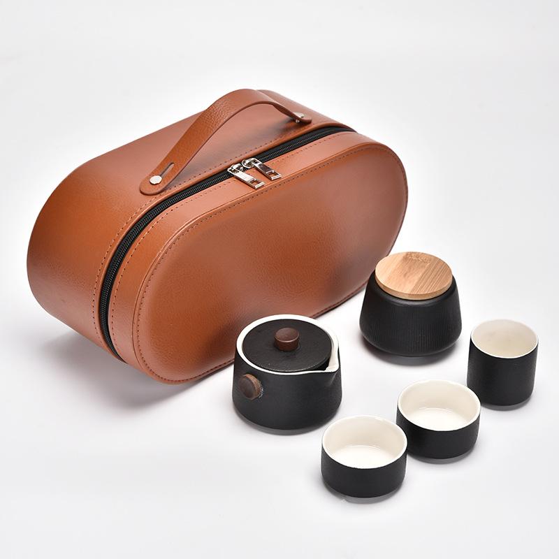 Black Pottery Travel Tea Set Portable Kuaike Cup Business Giveaways Holiday Accompanying Hand Gifts