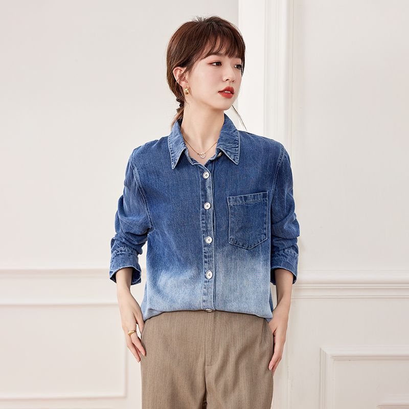 

Loose Layered Shirt for Women S синий