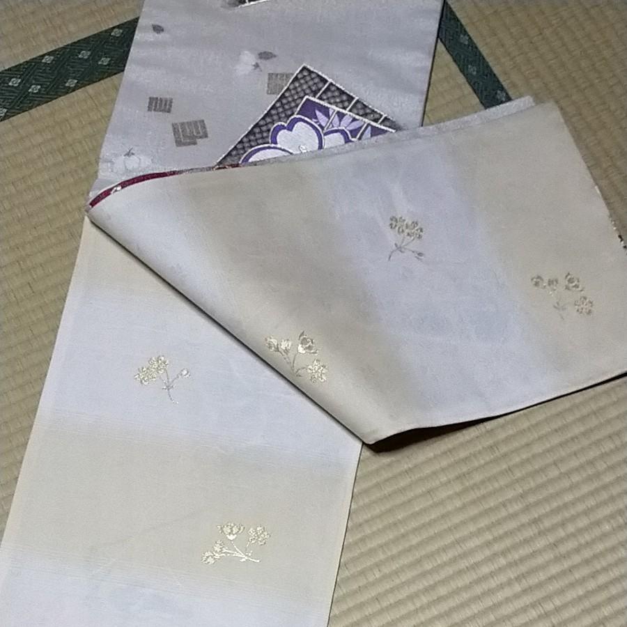 Used Double-sided Pure Silk Nishijin-ori Fukuro Obi Nishijin-ori
