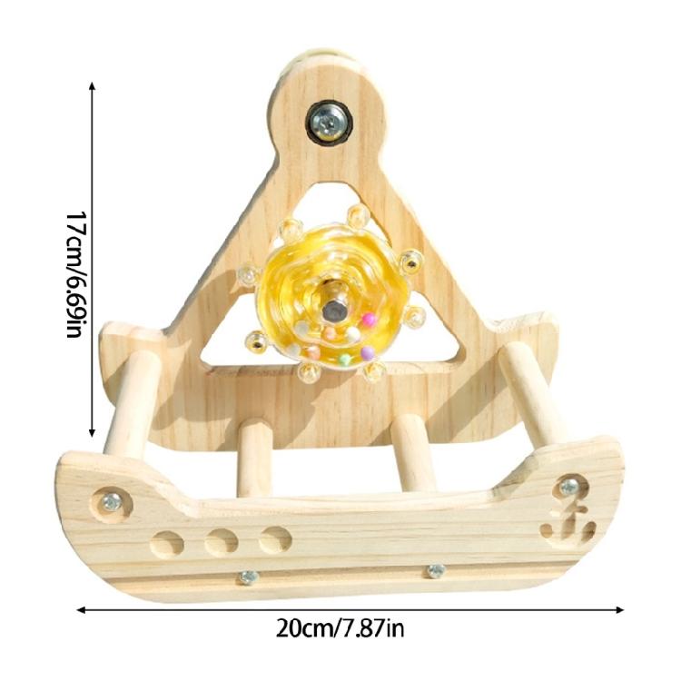 Rocking Parrot Playgrounds Stand Perch Toy with 4 Chewable Perches Encouraging Balance Exercise For Small to Large Bird