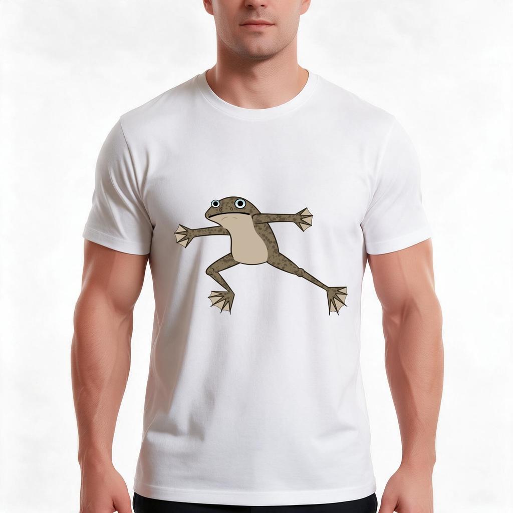 African Dwarf Frog Tshirt Summer Casual Cotton Tee Oversized Streetwear Tops Vintage Graphic Print Loose Fit Short Sleeve