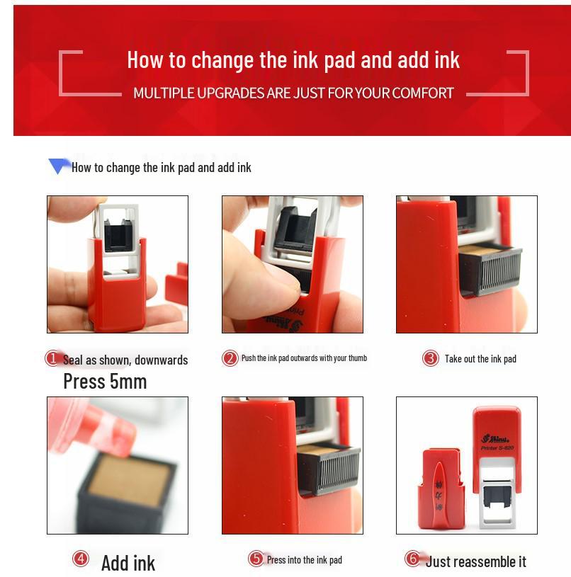 Shiny Self-Inking Date Stamp S-827D/829D/0-3045D/R-532D Without Engraving