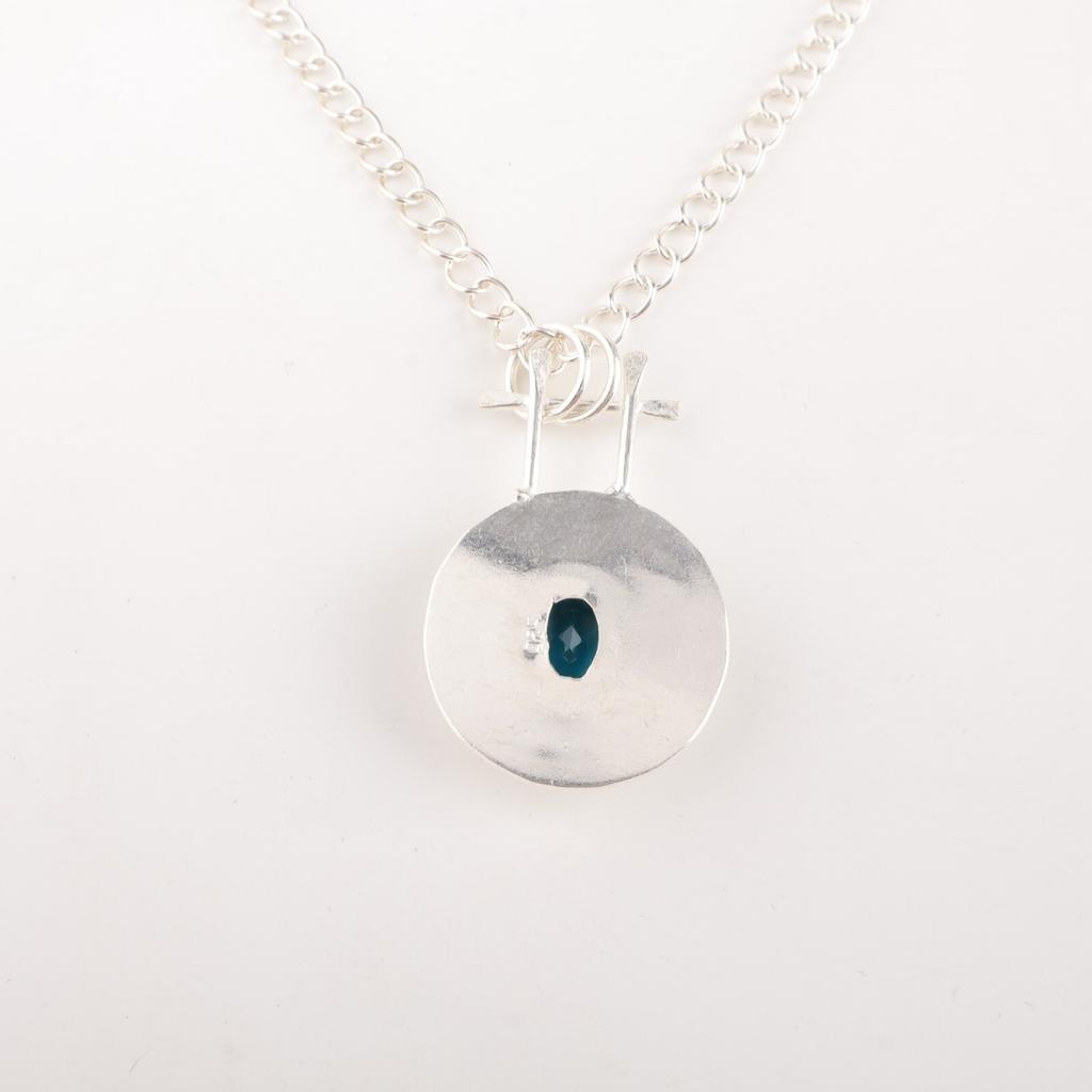 Apatite Gemstone 925 Stamped Silver Handmade Pendant 1.4" For Mother's Day Gift PP-57-7