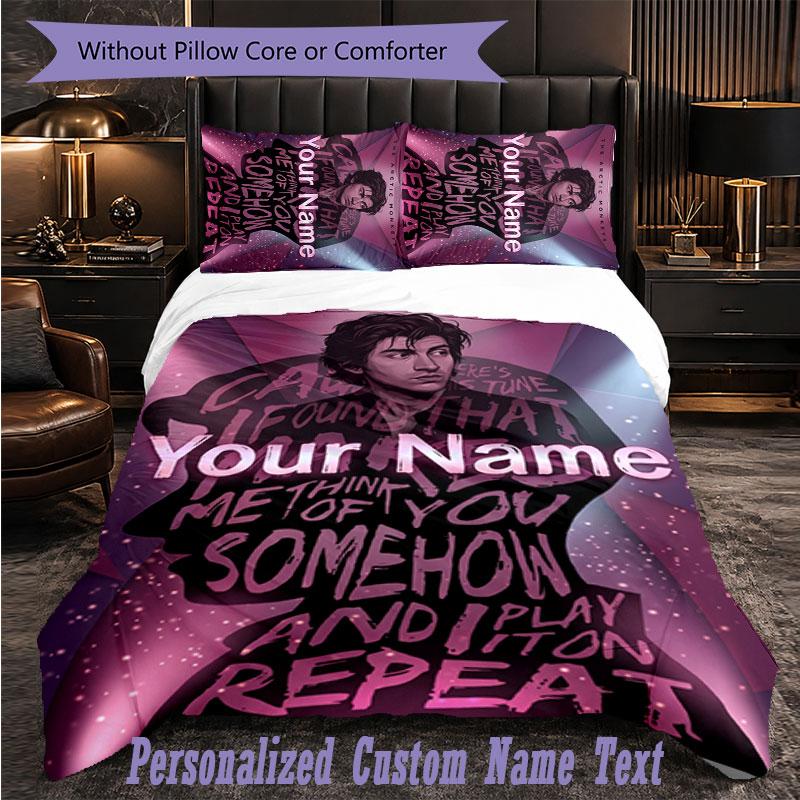 Personalized 3Pcs Bedding SetArctic Monkeys Custom Text Duvet Cover Pillowcase Set Bedroom Gift