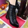 Short Boots Women's Autumn and Winter Fashion Medium Heel Medium Tube Soft Sole Short Boots