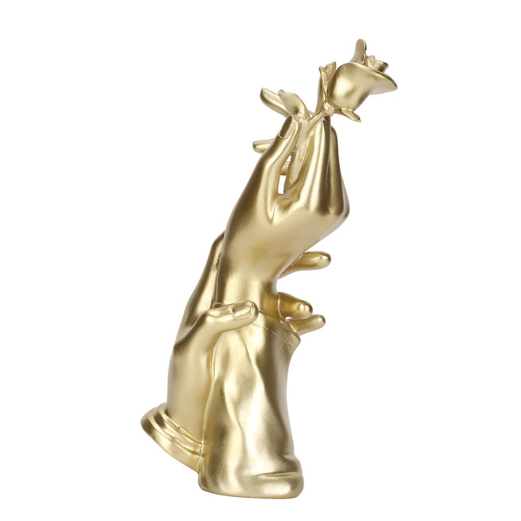 Ręcznie Wykonana Rzeźba Róży Żywica Elegancka Unikalna Statuetka Róży Dwuręcznej do Dekoracji Domu