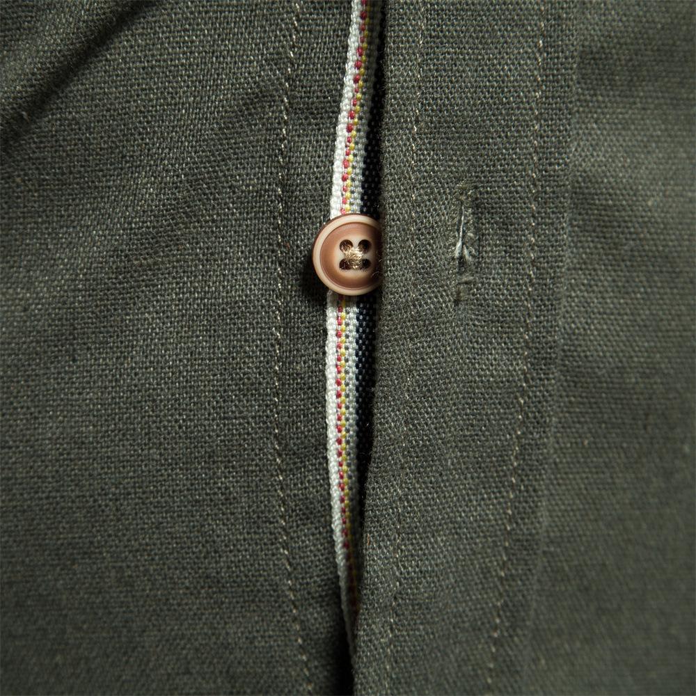 Autumn New Lapel Men's Cotton Shirt Fashion Casual Men's Embroidered Solid Color Long Sleeve Shirt for Men