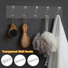 Crochet Transparent pour salle de bain, tenture murale, finition de la maison, outil de rangement, rangée continue de crochets sans poinçon, cintre de porte solide et sans couture