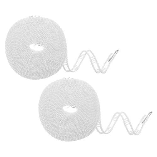 Uxcell 2-Pack Windproof Clothesline, 10M 33FT Plastic Non-Slip Clothesline, Portable Travel Clothesline for Balcony, Outdoor Laundry, Camping, White