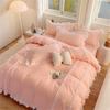 Korean Version Princess Style Four Piece Set of Cotton and Pure Cotton Butterfly Knot Duvet Cover Set Dormitory Bed Sheet