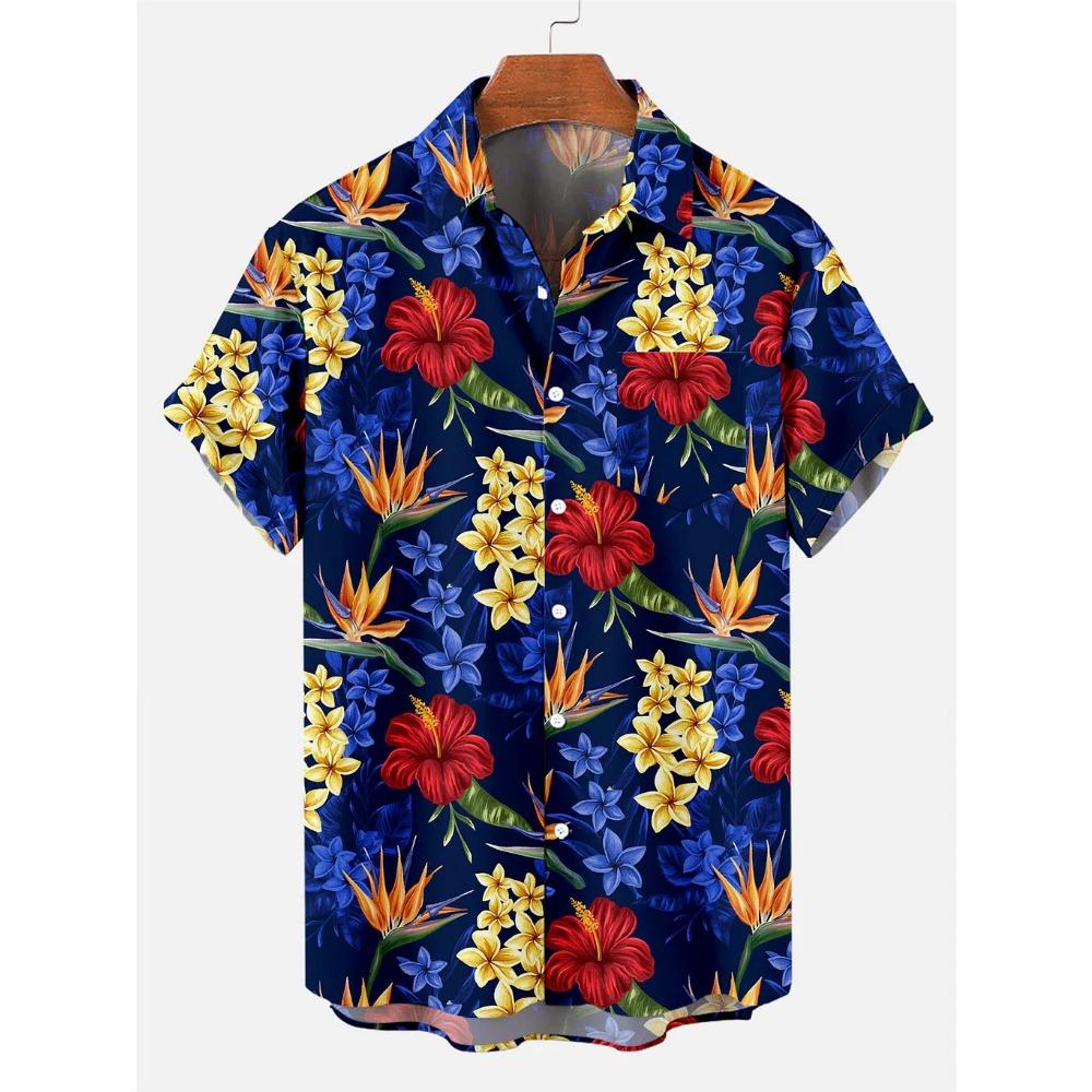 2024 Mode Hawaiianische Kokospalmen 3D-Druck Hemd mit Umlegekragen lässig Kurzarmhemd Sommer lockere Hemden für Jungen 4XL blue
