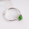Tancise Classic 925 Sterling Silver  Zircon Jade Ring Ladies Jewelry Wedding Promise   Party Gift