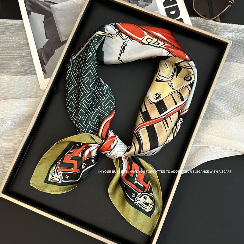 70 Square Scarf Neck Small Shawl New Fashion Silk Scarf High-end Decorative Temperament Scarf Headscarf Headband