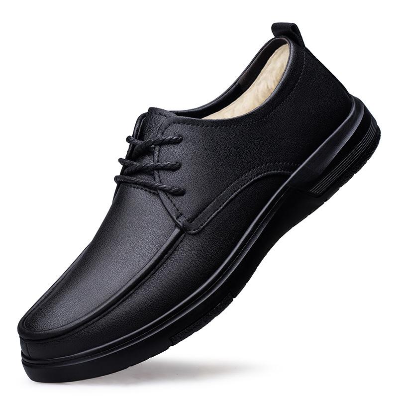 Herren Schnür-Loafer aus echtem Leder - Bequeme Rindsleder Business-Schuhe