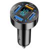Digital Car Charger 4-Port 66W Fast Charging PD USB QC3.0