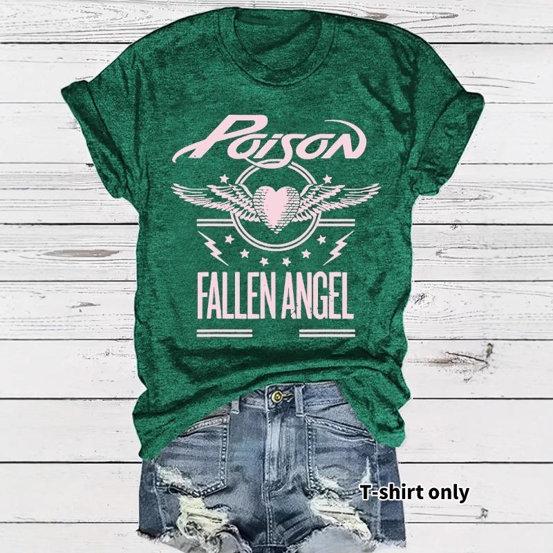Women's Summer New Temperament T-shirt Band Theme Pattern Printing Short-sleeved