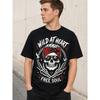 Men's Black Short Sleeve T-shirt with Wild Skull Graphic, Crew Neck, Relaxed Fit, Soft Cotton Feel, Edgy Streetwear Style for Casual Daily Wear