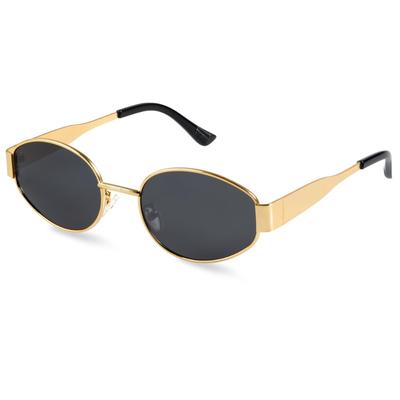 Trendige Retro Ovale Sonnenbrille für Damen Herren Kleiner Metallrahmen Sonnenbrillen Damen Shades