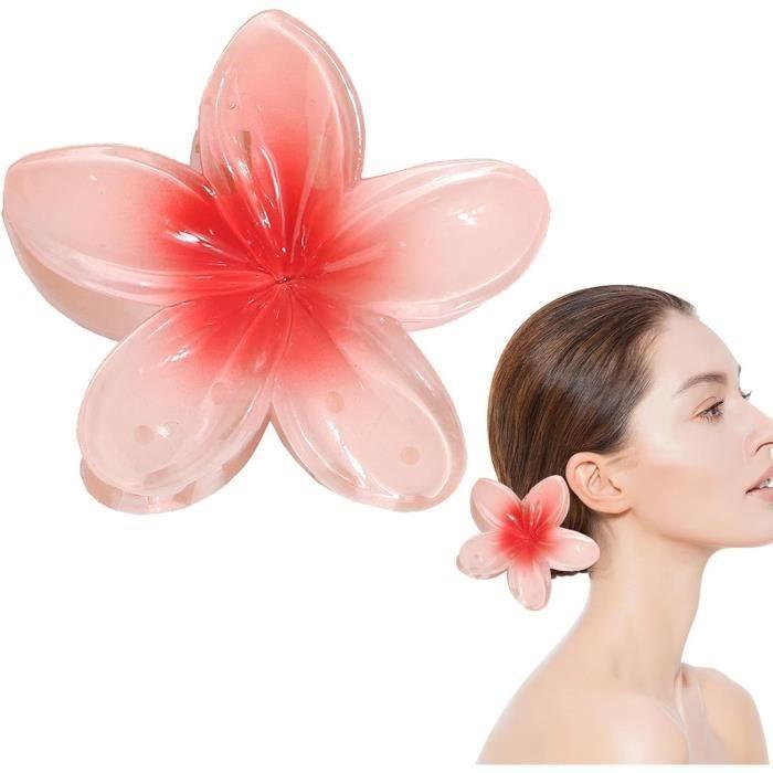 Pince à cheveux - Plumeria hawaïenne - 2pcs - 8 cm - Antidérapante - Couleurs vives