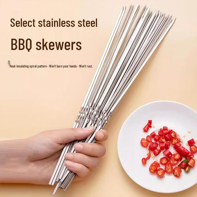 Stainless Steel Flat BBQ Skewers