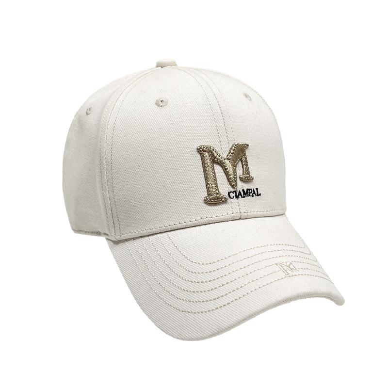 Fashion Hat Korean version three-dimensional embroidery letter M hard top baseball cap children spring and summer new fashion show face small peaked c